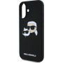 Karl Lagerfeld Husă din silicon cu capete duble cu MagSafe pentru iPhone 16 Plus - negru