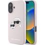 Karl Lagerfeld Husă din silicon cu capete duble cu MagSafe pentru iPhone 16 - roz
