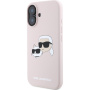 Karl Lagerfeld Husă din silicon cu capete duble cu MagSafe pentru iPhone 16 - roz
