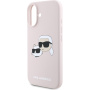 Karl Lagerfeld Husă din silicon cu capete duble cu MagSafe pentru iPhone 16 - roz