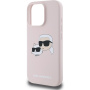 Karl Lagerfeld Husă din silicon cu capete duble cu MagSafe pentru iPhone 16 Pro - roz