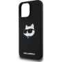 Karl Lagerfeld Husă din silicon Choupette Head cu MagSafe pentru iPhone 16 Pro - Negru