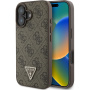 Guess Husă 4G Strass Triangle Metal Logo pentru iPhone 16 - Maro