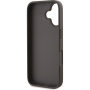 Guess Husă 4G Strass Triangle Metal Logo pentru iPhone 16 - Maro