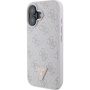 Guess Husă 4G Strass Triangle Metal Logo pentru iPhone 16 - roz
