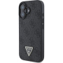 Guess Husă 4G Strass Triangle Metal Logo cu curea pentru iPhone 16 - Gri