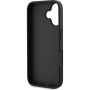 Guess Husă 4G Strass Triangle Metal Logo cu curea pentru iPhone 16 - Gri