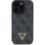 Guess Husă 4G Strass Triangle Metal Logo cu curea pentru iPhone 16 Pro - Gri