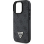 Guess Husă 4G Strass Triangle Metal Logo cu curea pentru iPhone 16 Pro - Gri