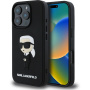 Karl Lagerfeld Husa 3D Rubber Ikonik pentru iPhone 16 Pro Max - neagra