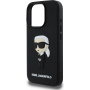 Karl Lagerfeld Husa 3D Rubber Ikonik pentru iPhone 16 Pro Max - neagra
