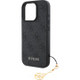 Guess Husă 4G Charms pentru iPhone 16 Pro - gri