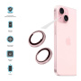 FIXED Cameră Sticlă temperată din sticlă cu cadru de aluminiu pentru a proteja obiectivul camerei din spate pentru iPhone 16 / 16 Plus - roz