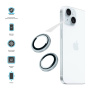 FIXED Cameră Sticlă temperată din sticlă cu cadru de aluminiu pentru a proteja obiectivul camerei din spate pentru iPhone 16 / 16 Plus - albastru