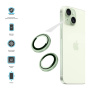 FIXED Cameră Sticlă temperată din sticlă cu cadru de aluminiu pentru a proteja obiectivul camerei din spate pentru iPhone 16 / 16 Plus - verde