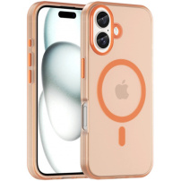Husă mată translucidă cu MagSafe pentru iPhone 16 - portocaliu