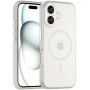 Husă mată translucidă cu MagSafe pentru iPhone 16 Plus - albă