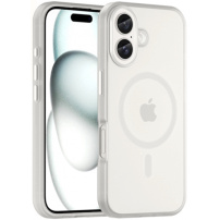 Husă mată translucidă cu MagSafe pentru iPhone 16 Plus - albă