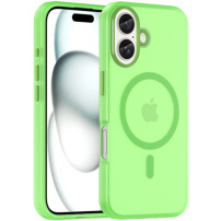 Husă mată translucidă cu MagSafe pentru iPhone 16 Plus - verde