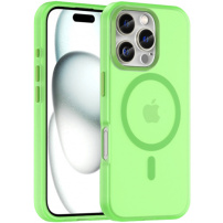 Husă mată translucidă cu MagSafe pentru iPhone 16 Pro - verde