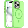 Husă mată translucidă cu MagSafe pentru iPhone 16 Pro Max - verde