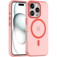 Husă mată translucidă cu MagSafe pentru iPhone 16 Pro Max - roșu