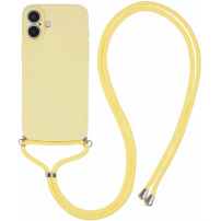 Husa de protectie cu cordon pentru iPhone 16 - galbena