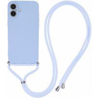 Husa de protectie cu cordon pentru iPhone 16 - albastru deschis