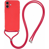 Husă de protecție cu șnur pentru iPhone 16 Plus - roșu