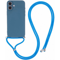 Husa de protectie cu cordon pentru iPhone 16 Plus - albastra