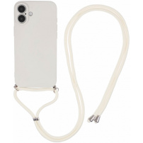 Husa de protectie cu cordon pentru iPhone 16 Plus - bej