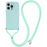 Husa de protectie cu cordon pentru iPhone 16 Pro - cyan