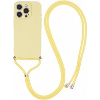 Husa de protectie cu cordon pentru iPhone 16 Pro Max - galbena