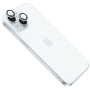 FIXED Cameră Sticlă temperată din sticlă cu cadru de aluminiu pentru a proteja obiectivul camerei din spate pentru iPhone 16 / 16 Plus - albastru