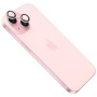 FIXED Cameră Sticlă temperată din sticlă cu cadru de aluminiu pentru a proteja obiectivul camerei din spate pentru iPhone 16 / 16 Plus - roz