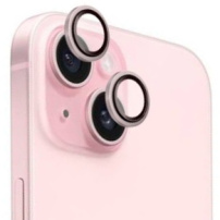 FIXED Cameră Sticlă temperată din sticlă cu cadru de aluminiu pentru a proteja obiectivul camerei din spate pentru iPhone 16 / 16 Plus - roz