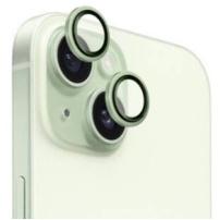 FIXED Cameră Sticlă temperată din sticlă cu cadru de aluminiu pentru a proteja obiectivul camerei din spate pentru iPhone 16 / 16 Plus - verde