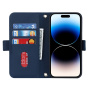 Husă tip portofel cu curea pentru iPhone 15 Pro - albastru închis