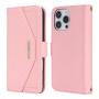 Husă tip portofel cu curea pentru iPhone 16 Pro - roz