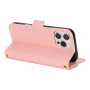 Husă tip portofel cu curea pentru iPhone 16 Pro - roz