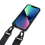 Husa mata cu curea reglabila pentru iPhone 13 mini - neagra