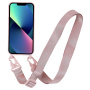 Husa mata cu curea reglabila pentru iPhone 13 mini - roz vechi