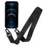Husă mată cu curea reglabilă pentru iPhone 12 / 12 Pro - albastru închis