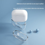 Husă transparentă cu sclipici și carabină pentru AirPods 4 / 5 - argintiu