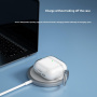 Husă transparentă cu sclipici și carabină pentru AirPods 4 / 5 - argintiu