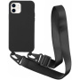 Husa mata cu curea reglabila pentru iPhone 12 / 12 Pro - neagra