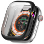 Husă tip carte metalică din plastic moale cu protecție pentru ecran pentru Apple Watch 42mm (Series 10 / 11) - negru