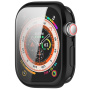 Husă tip carte metalică din plastic moale cu protecție pentru ecran pentru Apple Watch 42mm (Series 10 / 11) - negru