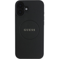 Guess Husă granulată Classic Logo cu MagSafe pentru iPhone 16 Plus - Negru