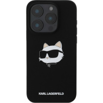 Karl Lagerfeld Husă din silicon Choupette Head cu MagSafe pentru iPhone 16 Pro - Negru